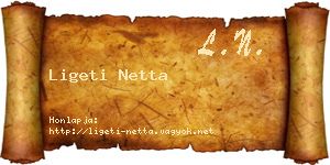Ligeti Netta névjegykártya